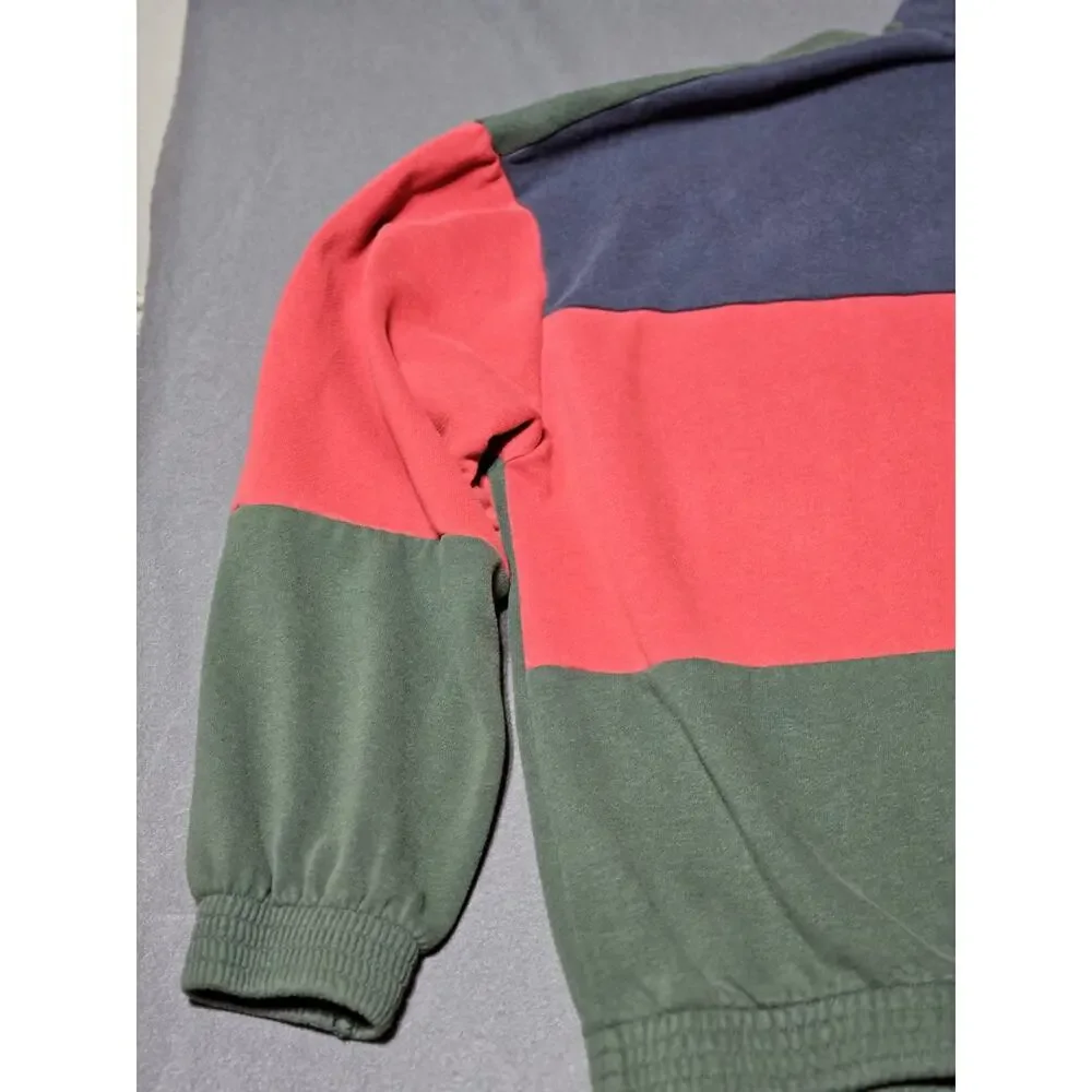L.A.Hearts Sweater Womens Medium Color Block Qtr Zip Pullover Long Sleeve Rugby - Picture 3 of 9